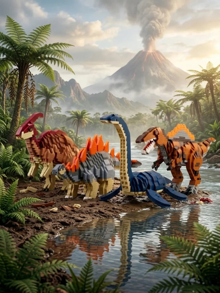 🦖 Jurassic Dinosaur World – Dinosaures en mini-briques 3D
