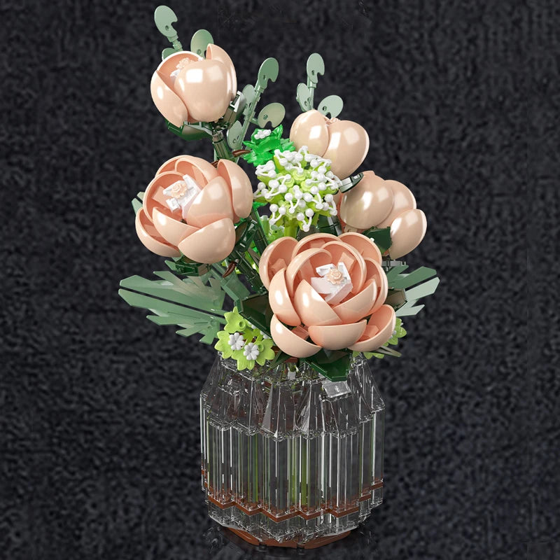 🌹 Bouquet de Roses Pêche et Blanches | 981 pièces