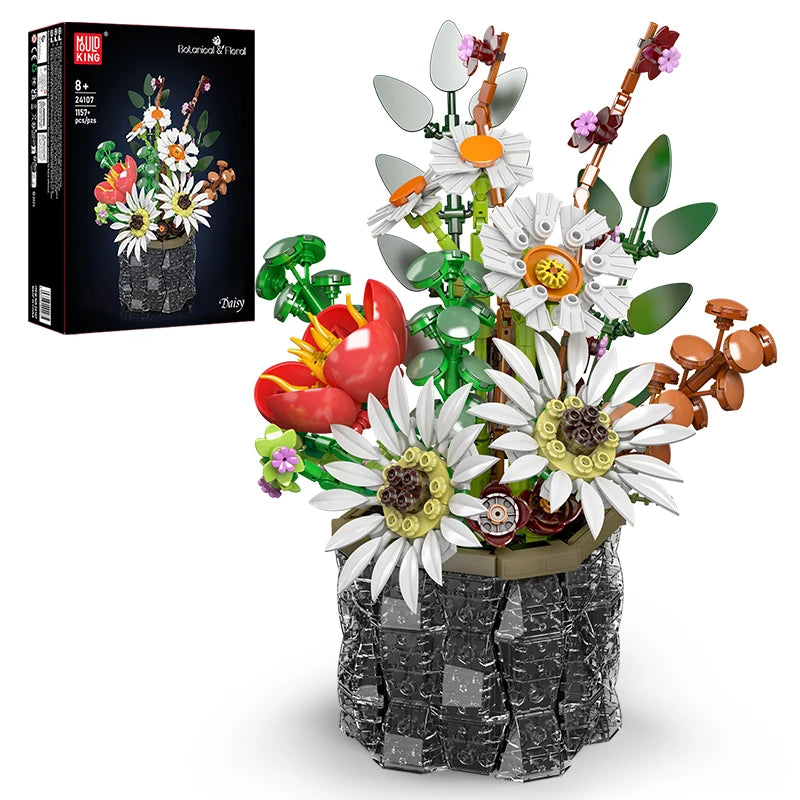 🌼 Bouquet Champêtre de Marguerites et Fleurs Colorées | 1157 pièces