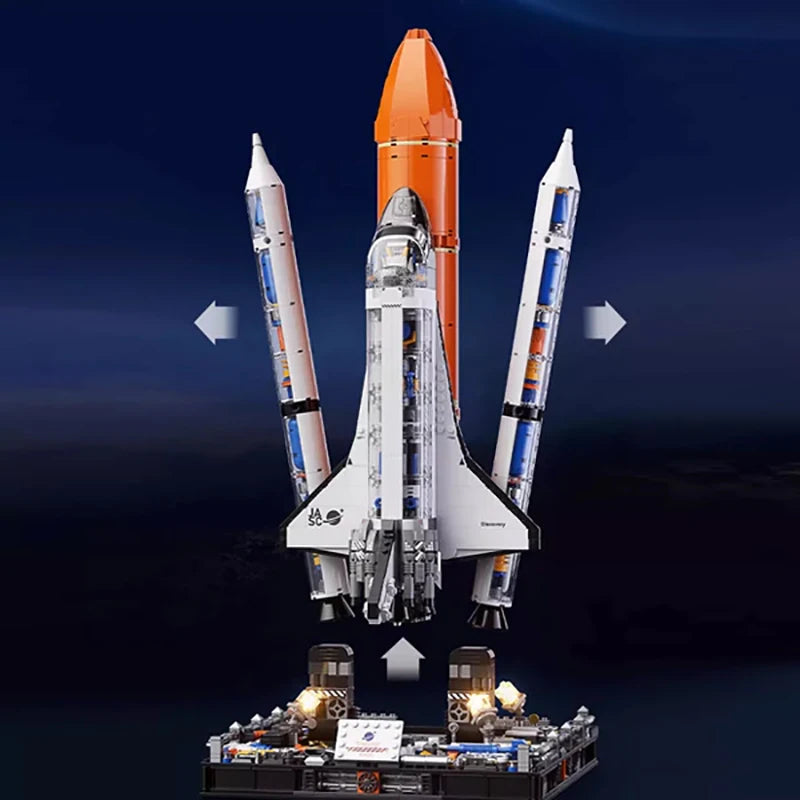 🚀 Navette Spatiale avec Tour de Lancement – Édition LED 2200 pièces