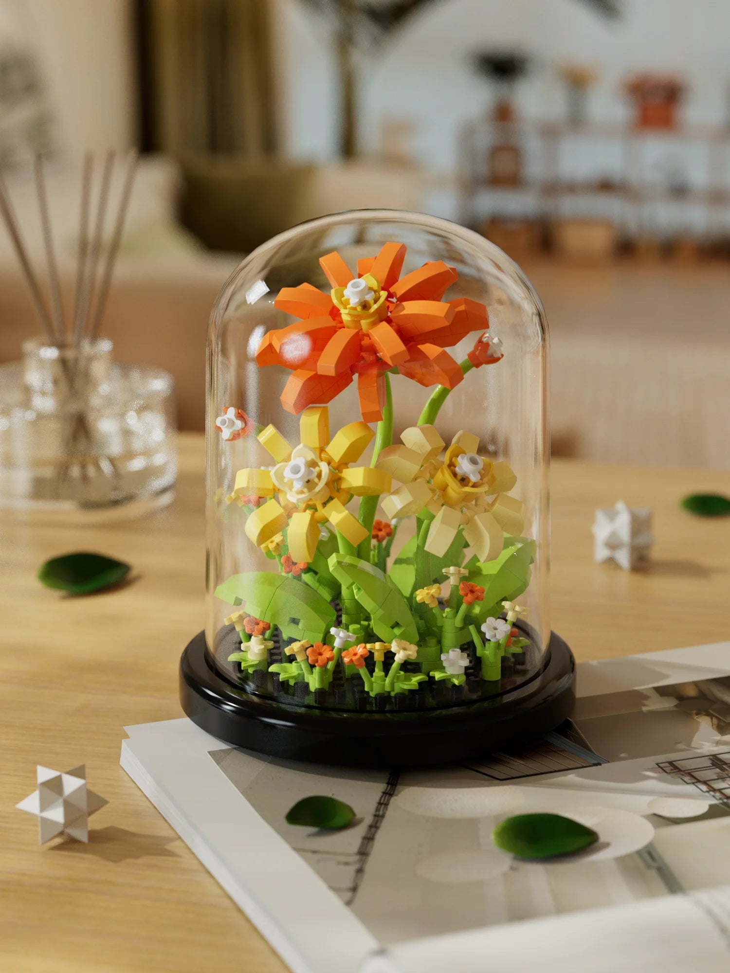 🌸 Fleurs Éternelles Sous Cloche – Édition Botanique 🌸