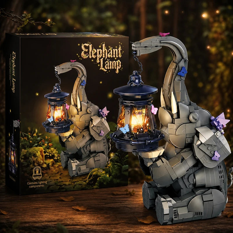 🐘 Lanterne Éléphant Lumineuse | 1106 Pièces