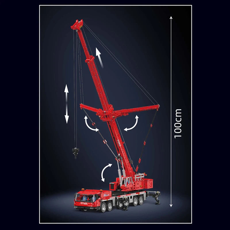 🚒 Camion-Grue Rouge Télécommandé | 4566 pièces