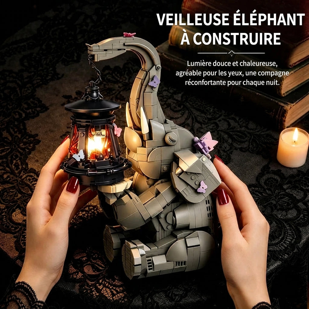 🐘 Lanterne Éléphant Lumineuse | 1106 Pièces