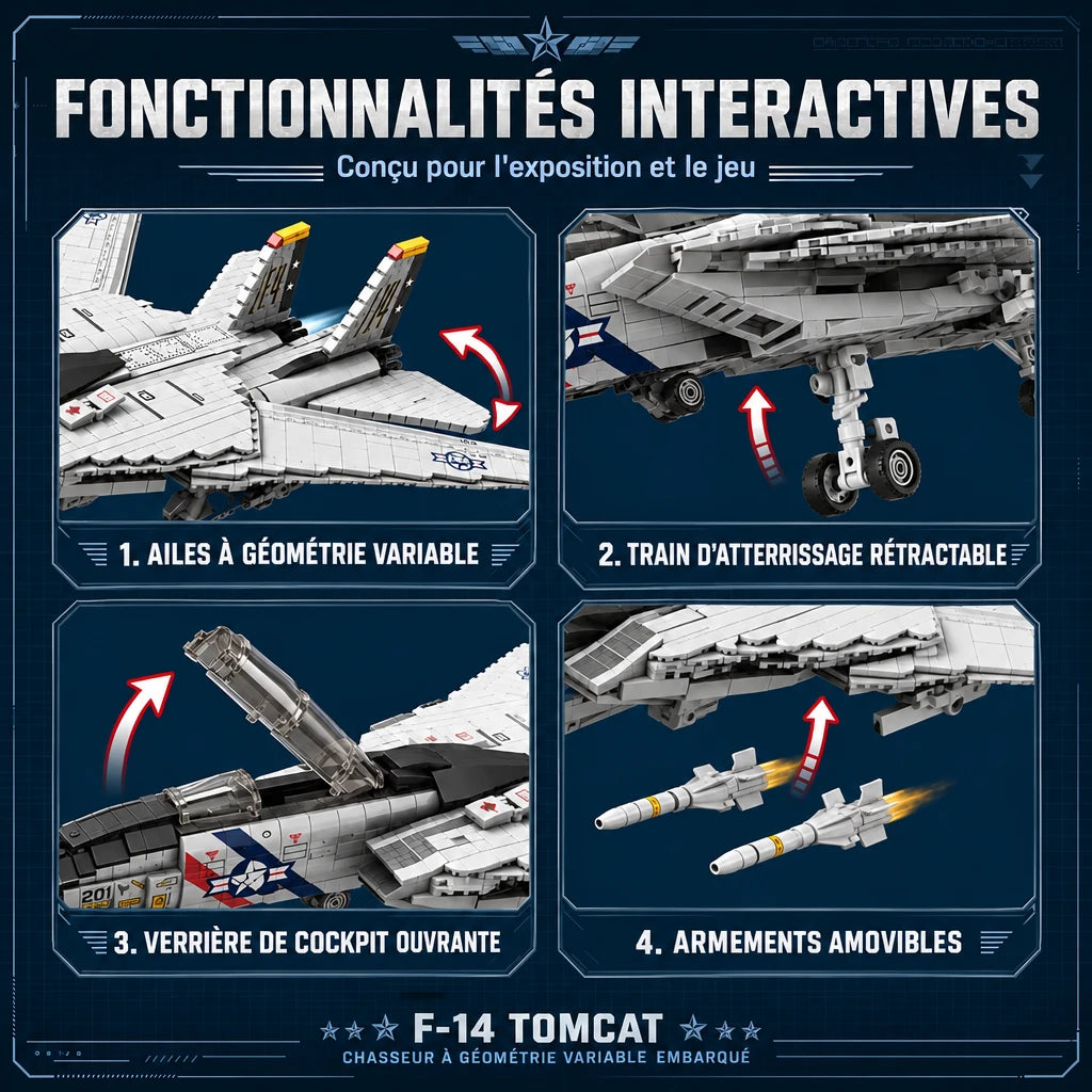 ✈️ Avion de chasse F-14 Tomcat | 1 443 pièces