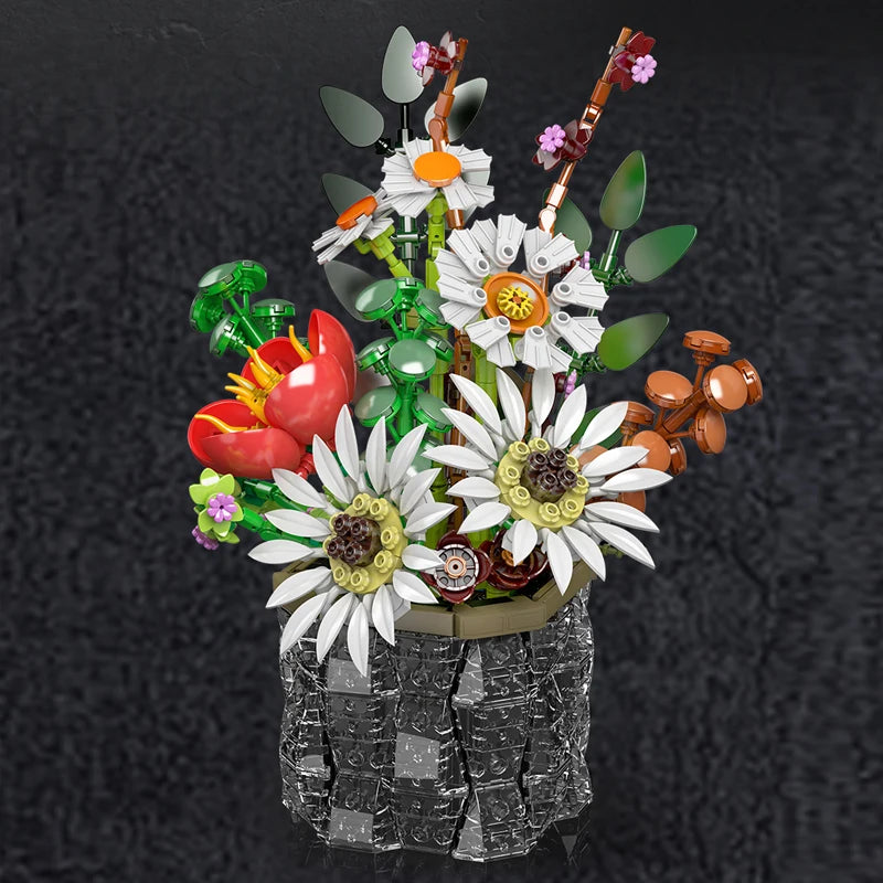 🌼 Bouquet Champêtre de Marguerites et Fleurs Colorées | 1157 pièces