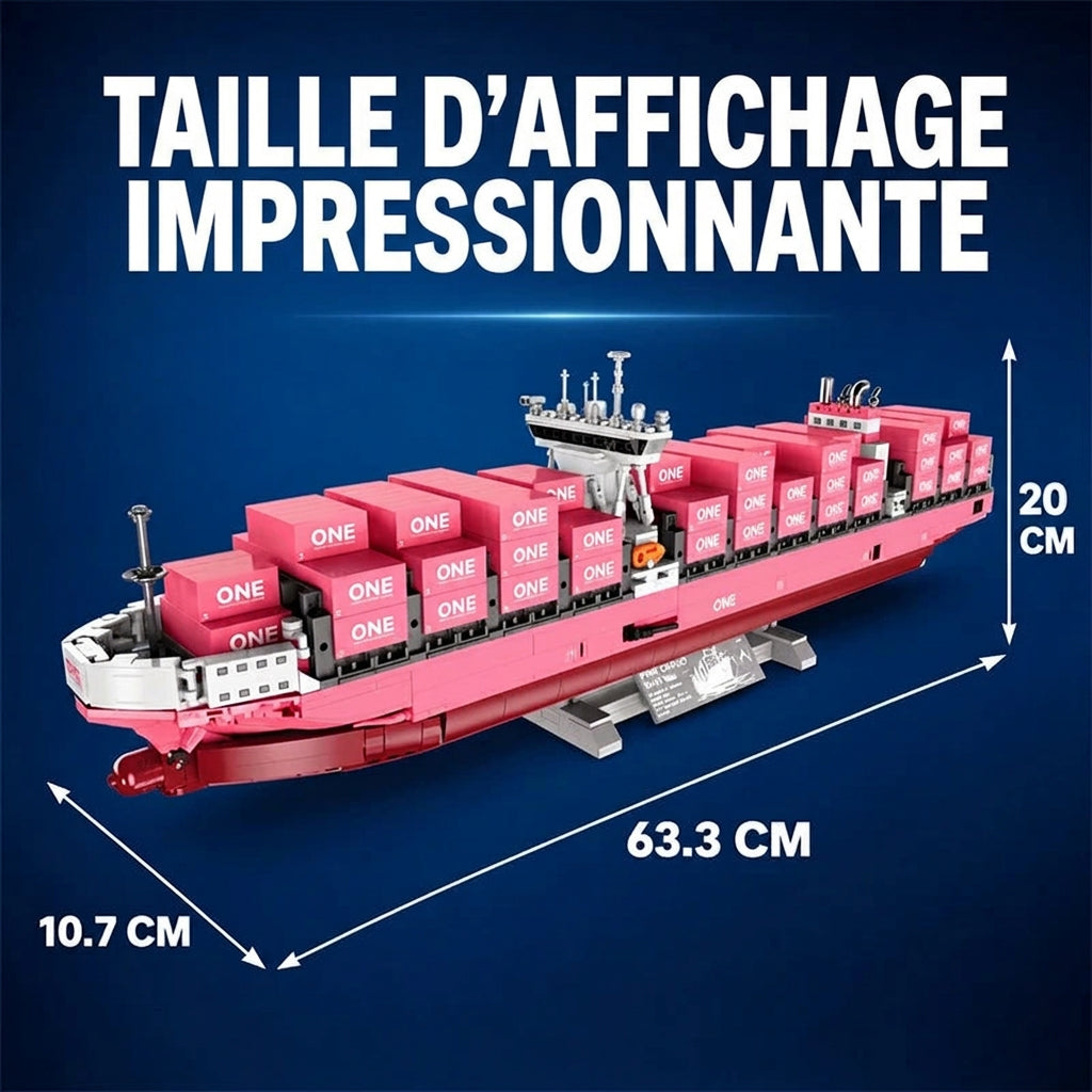 🚢 Géant des Mers Rose – Porte-conteneurs | 1446 Pièces