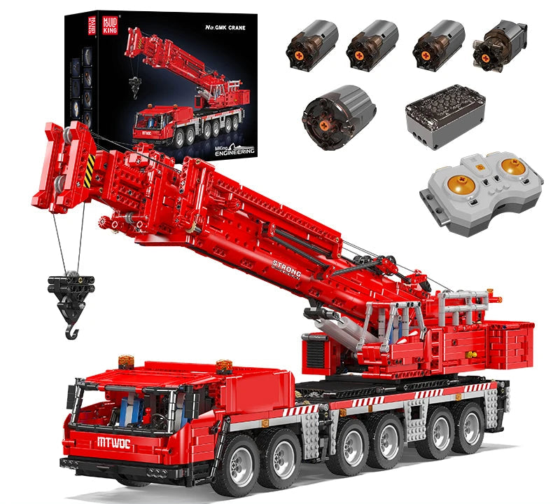 🚒 Camion-Grue Rouge Télécommandé | 4566 pièces