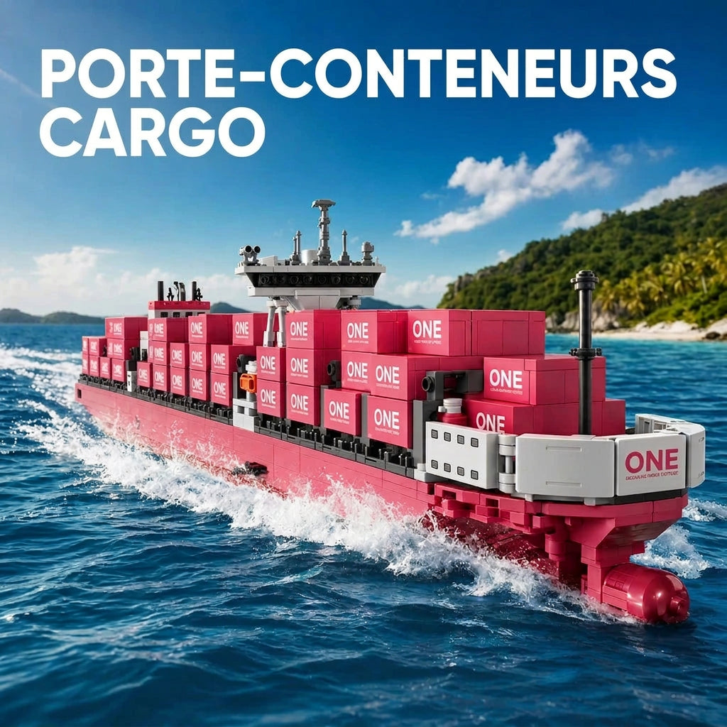 🚢 Géant des Mers Rose – Porte-conteneurs | 1446 Pièces