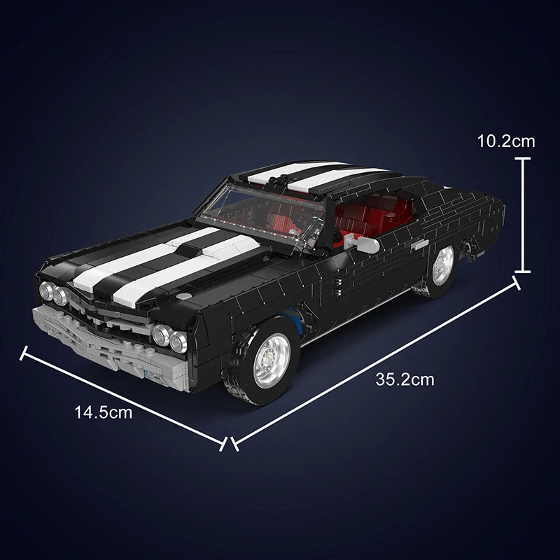 🚘 Dodge Charger 1970 Noire | 1434 Pièces