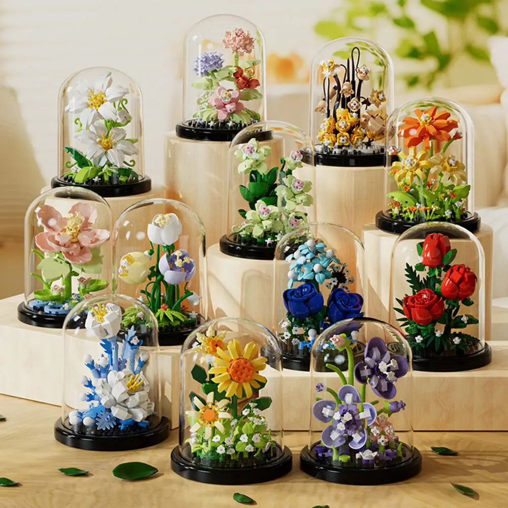 🌸 Fleurs Éternelles Sous Cloche – Édition Botanique 🌸