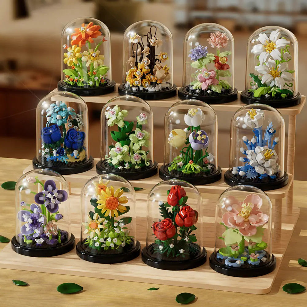 🌸 Fleurs Éternelles Sous Cloche – Édition Botanique 🌸
