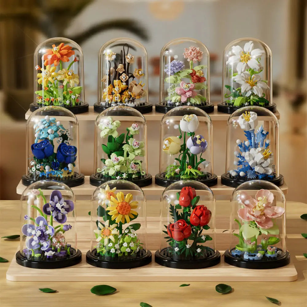 🌸 Fleurs Éternelles Sous Cloche – Édition Botanique 🌸