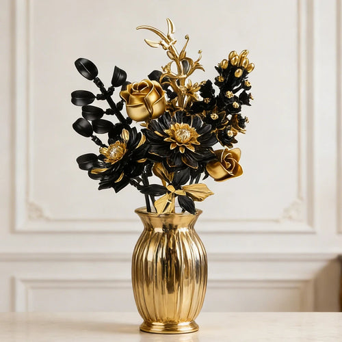 💐 Bouquet de Fleurs – Violet ou Noir & Doré 💐