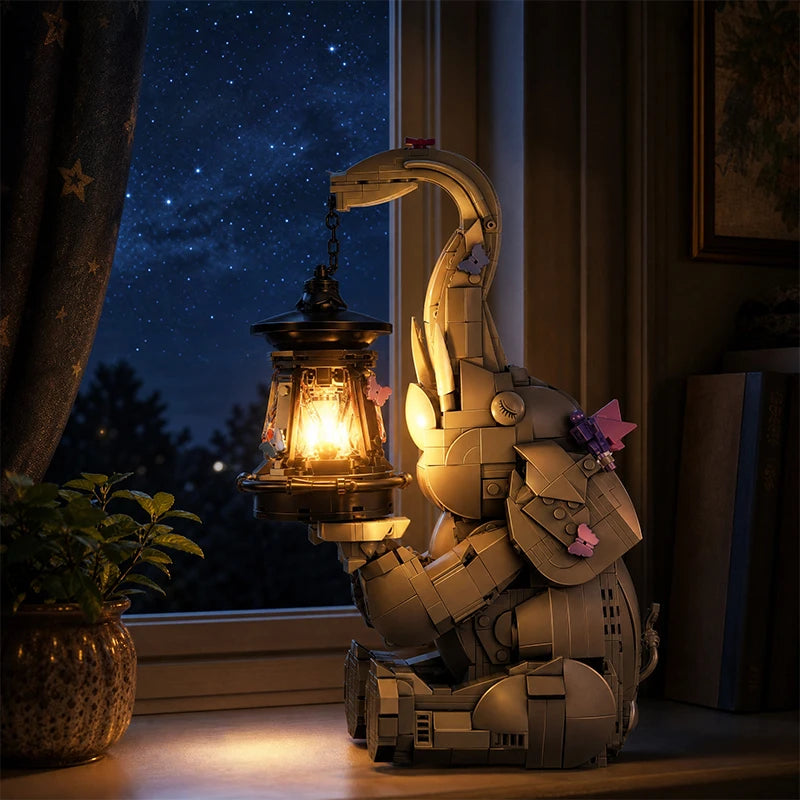 🐘 Lanterne Éléphant Lumineuse | 1106 Pièces
