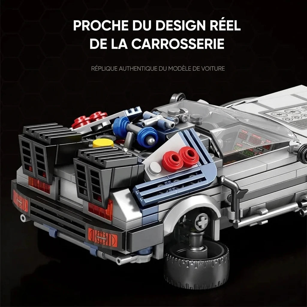 🚗 Voiture Rétro-Futuriste – 405 Pièces | Inspirée de l’univers Retour vers le Futur 🎬