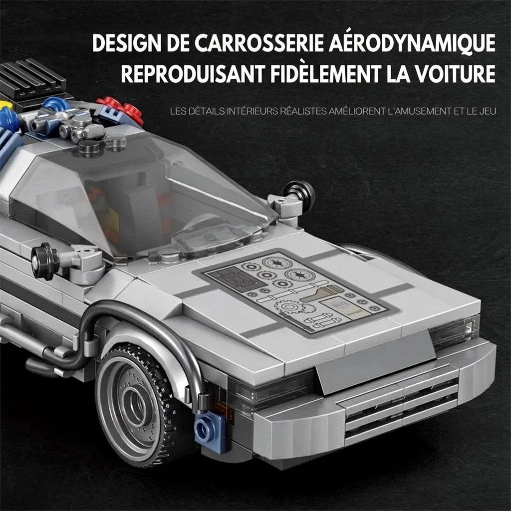🚗 Voiture Rétro-Futuriste – 405 Pièces | Inspirée de l’univers Retour vers le Futur 🎬