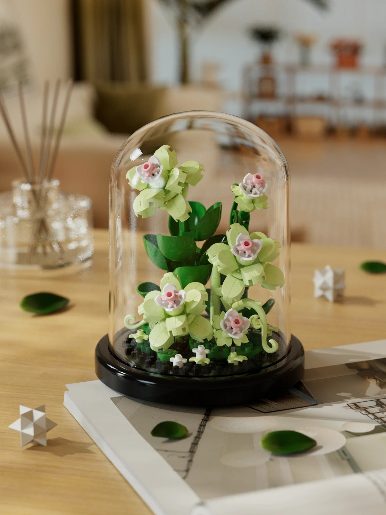 🌸 Fleurs Éternelles Sous Cloche – Édition Botanique 🌸