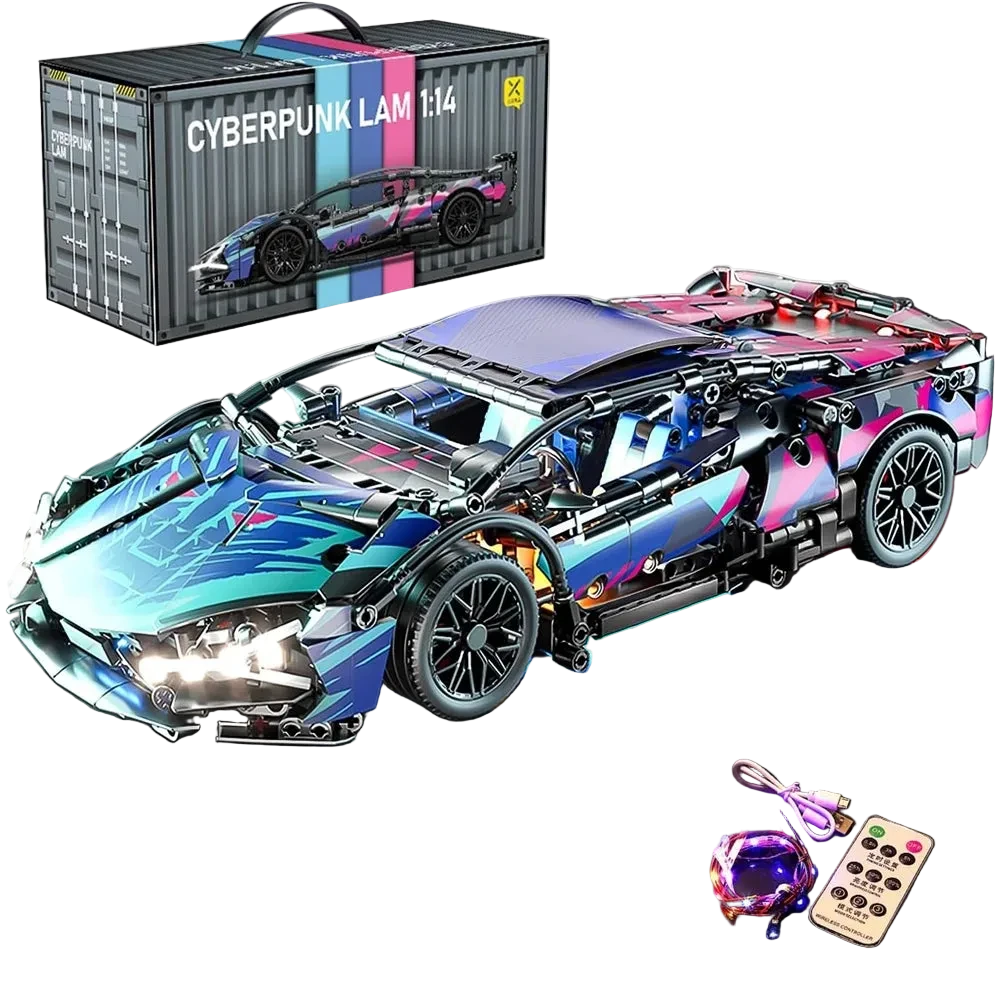 🏎️ Supercar Racing – 1314 Pièces | Éclairage LED & Portes Papillon