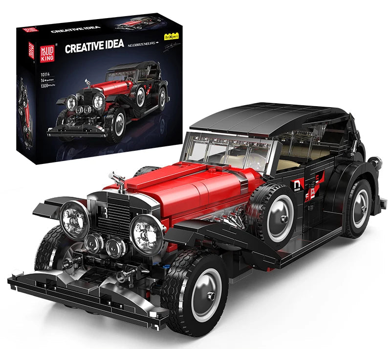 🚗 Voiture Vintage Rouge et Noire | 1308 pièces