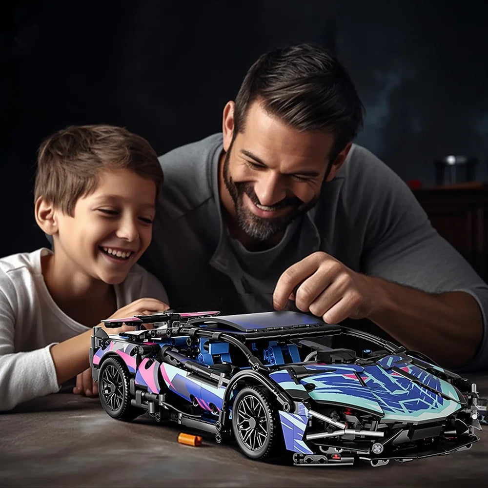 🏎️ Supercar Racing – 1314 Pièces | Éclairage LED & Portes Papillon