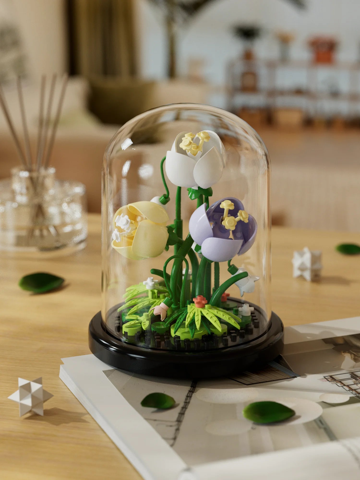 🌸 Fleurs Éternelles Sous Cloche – Édition Botanique 🌸