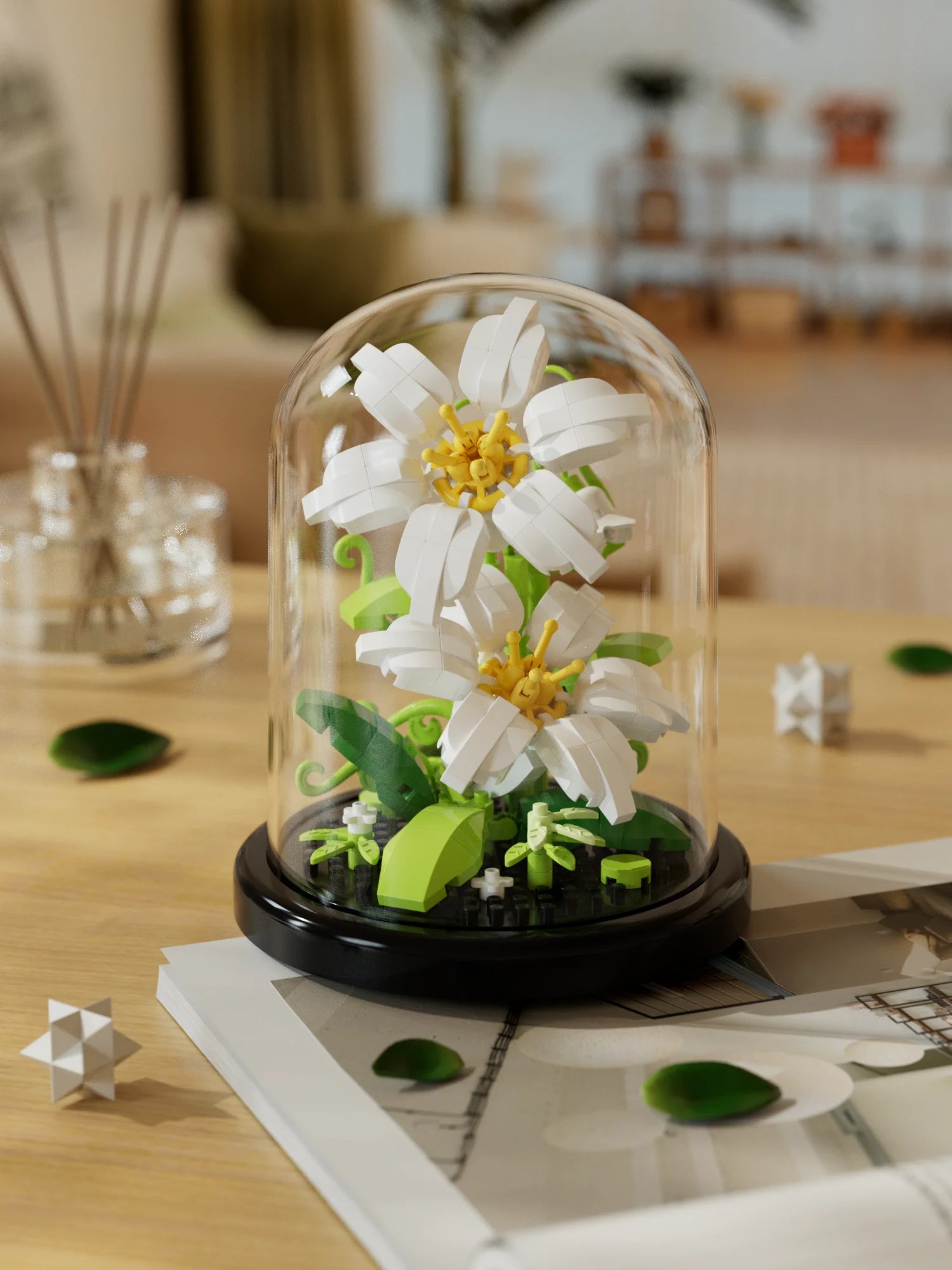 🌸 Fleurs Éternelles Sous Cloche – Édition Botanique 🌸