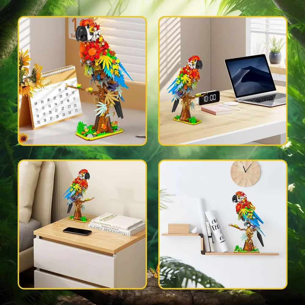 🦜 Perroquet fleuri | 1100 pièces