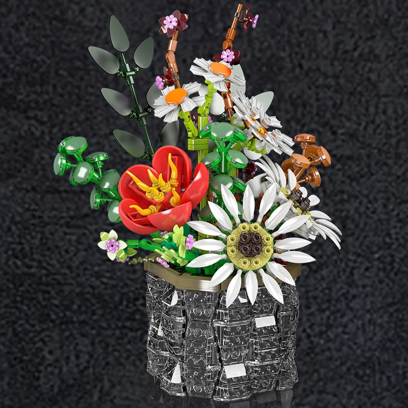 🌼 Bouquet Champêtre de Marguerites et Fleurs Colorées | 1157 pièces