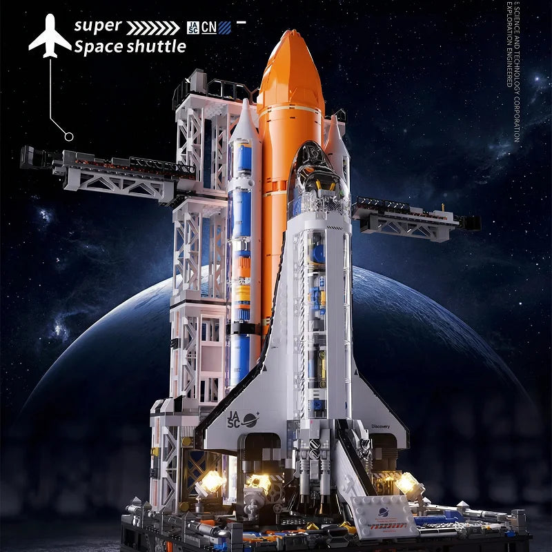 🚀 Navette Spatiale avec Tour de Lancement – Édition LED 2200 pièces