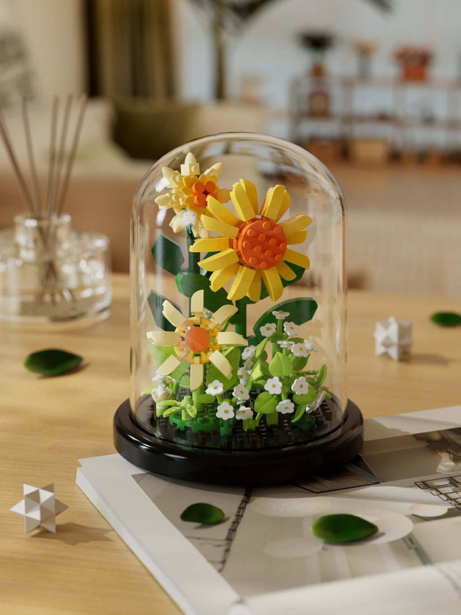🌸 Fleurs Éternelles Sous Cloche – Édition Botanique 🌸