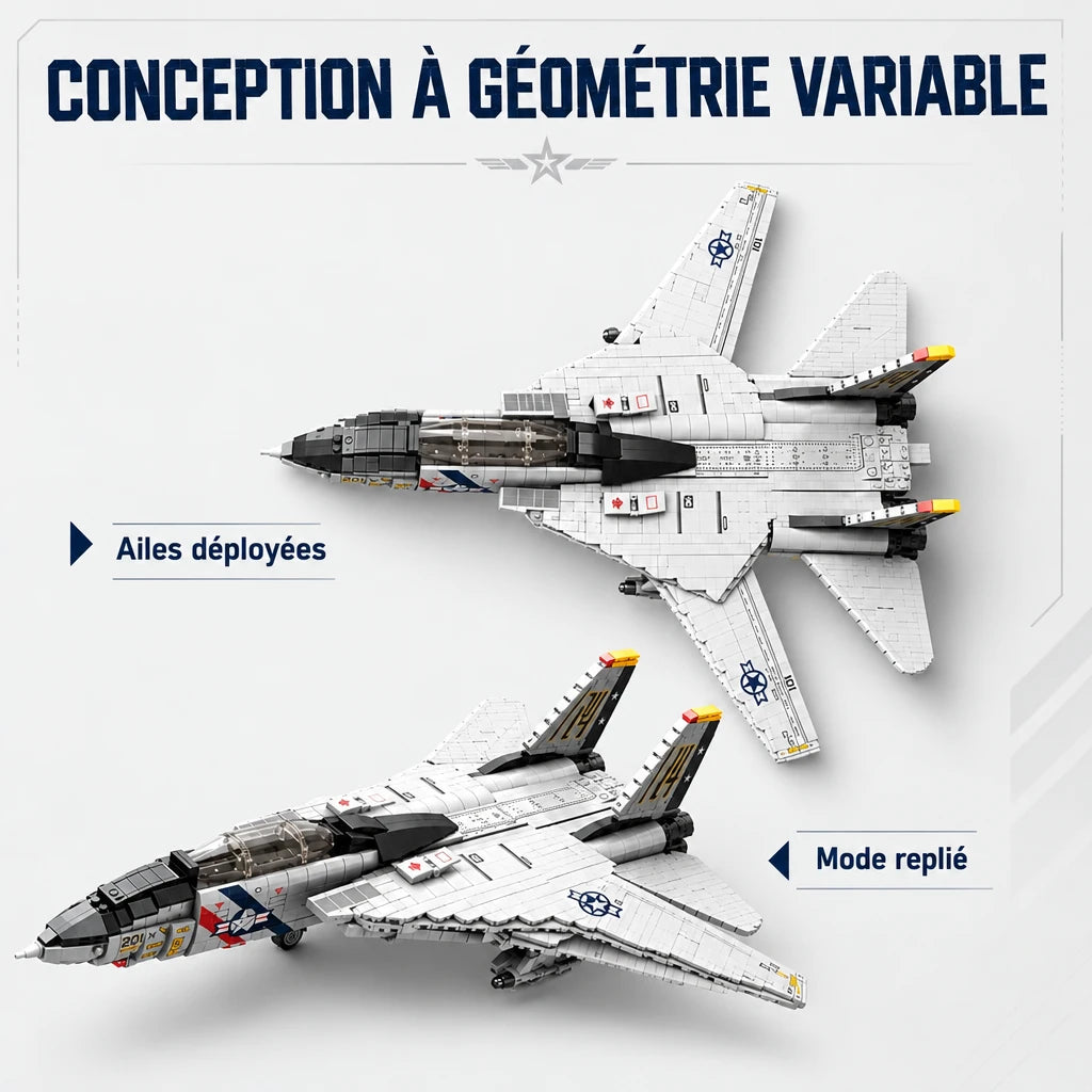 ✈️ Avion de chasse F-14 Tomcat | 1 443 pièces