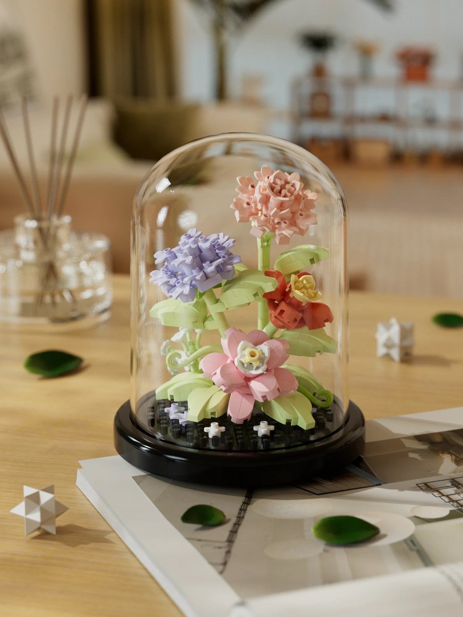 🌸 Fleurs Éternelles Sous Cloche – Édition Botanique 🌸