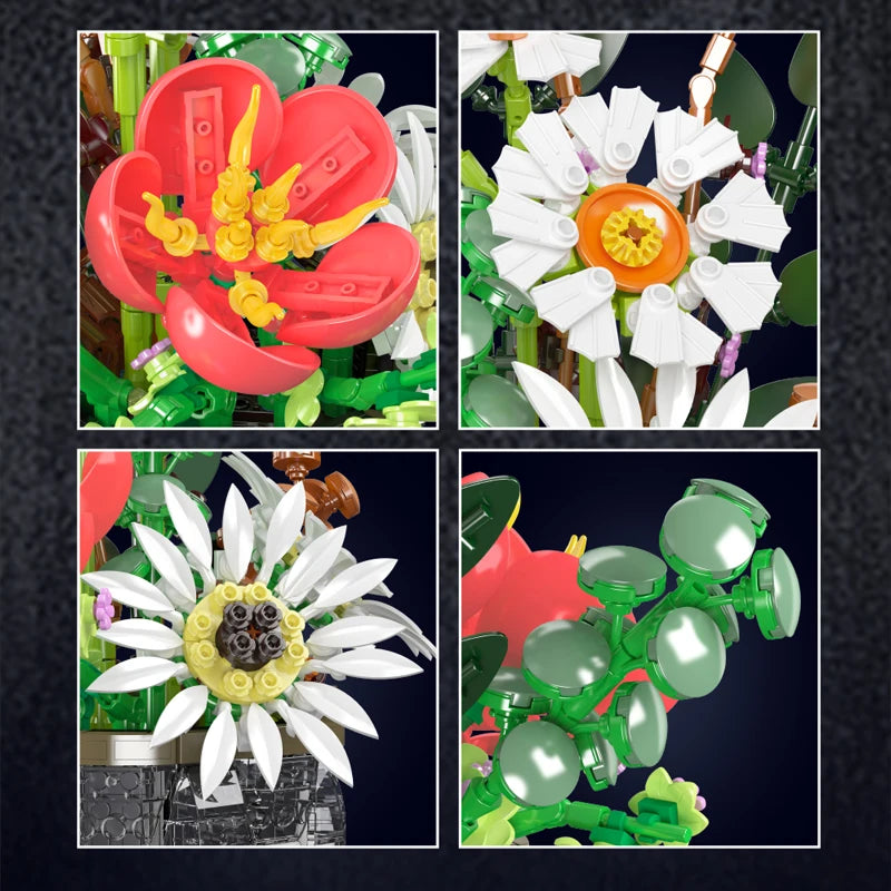 🌼 Bouquet Champêtre de Marguerites et Fleurs Colorées | 1157 pièces